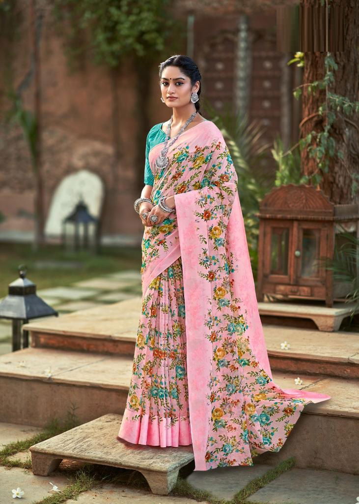 Lt Chitralekha Fancy Ethnic Wear Printed Georgette Designer Saree Collection